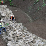 Brendan Teasdale and Team Force Restoration at work on the Roman Baths at Segedunum